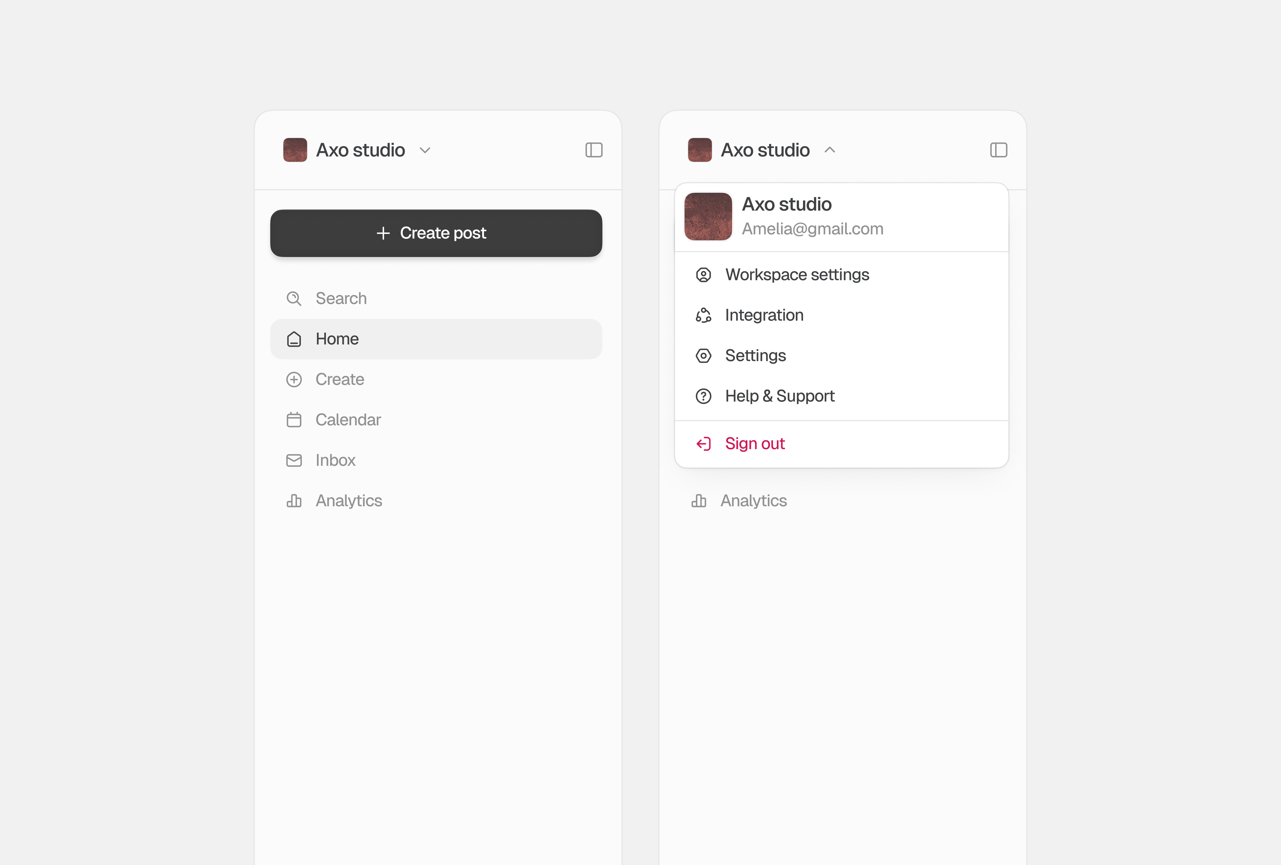 Sidebar UI