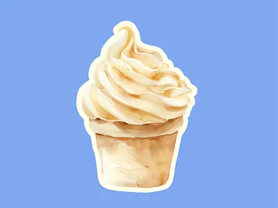Ice cream watercolor illustration, dessert graphics beverage bold brand design brand designer brand identity branding custom logo dessert food fun graphic design graphic designer ice cream illustration logo logo design logo designer logotype matcha watercolor