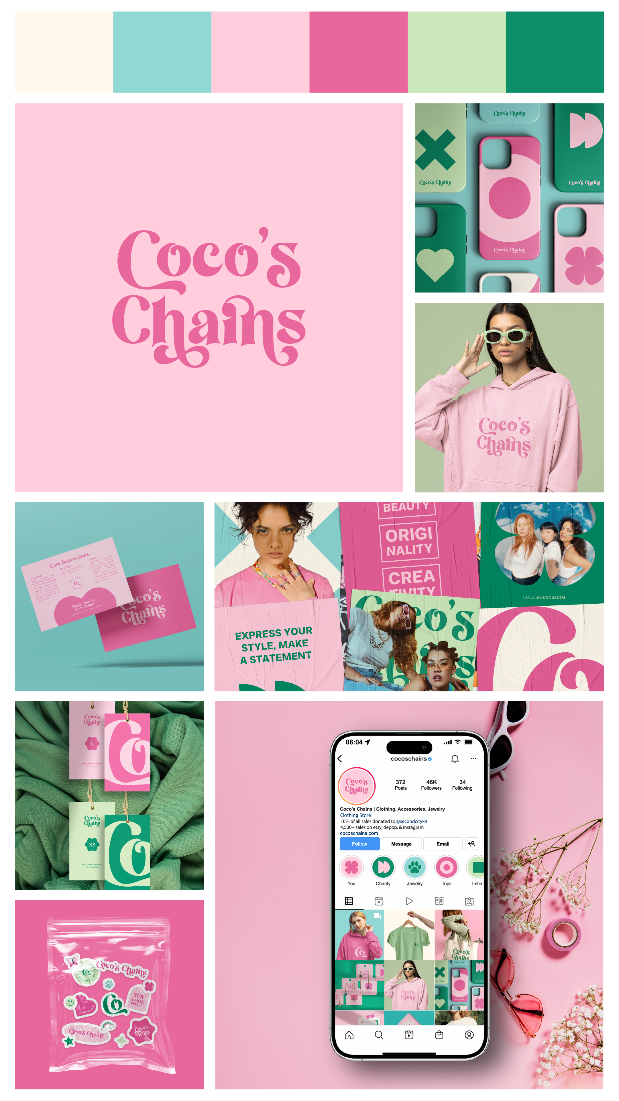 Etsy clothing & accessories branding, girly logo design accessories bold brand board brand design brand designer brand identity branding clothing custom logo e commerce etsy feminine girly graphic design graphic designer logo logo design logo designer logotype pink