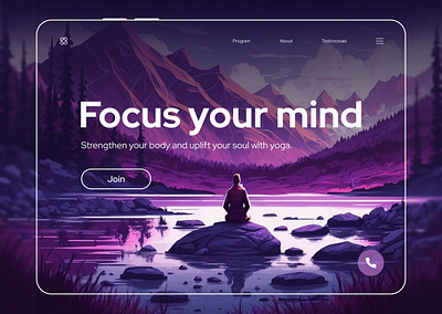 Yoga courses hero section design figma herosection illustration ui uxui webdesign