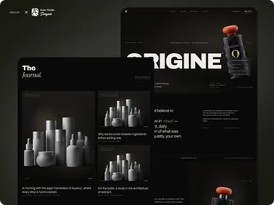 Luxury Skincare Website UI — Dark Editorial Web Design beauty website brand design dark mode dark ui dribbble e commerce inspiration design landing page luxury design minimal design premium design product design saas website skincare ui ui design ux design website design