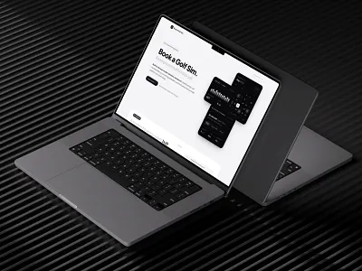 Golf simulator booking software marketing website booking graphic design sports ui web