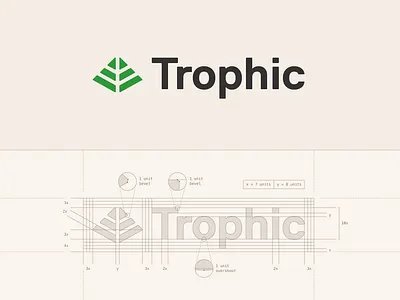 Trophic Logo branding construction identity logo sans serif typography