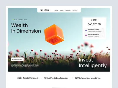 Kron - Fintech Website Design finance fintech fintech landing page graphic design ideapeel landing page project management saas saas design sass website design task management website ui uix ux web design webflow website website design