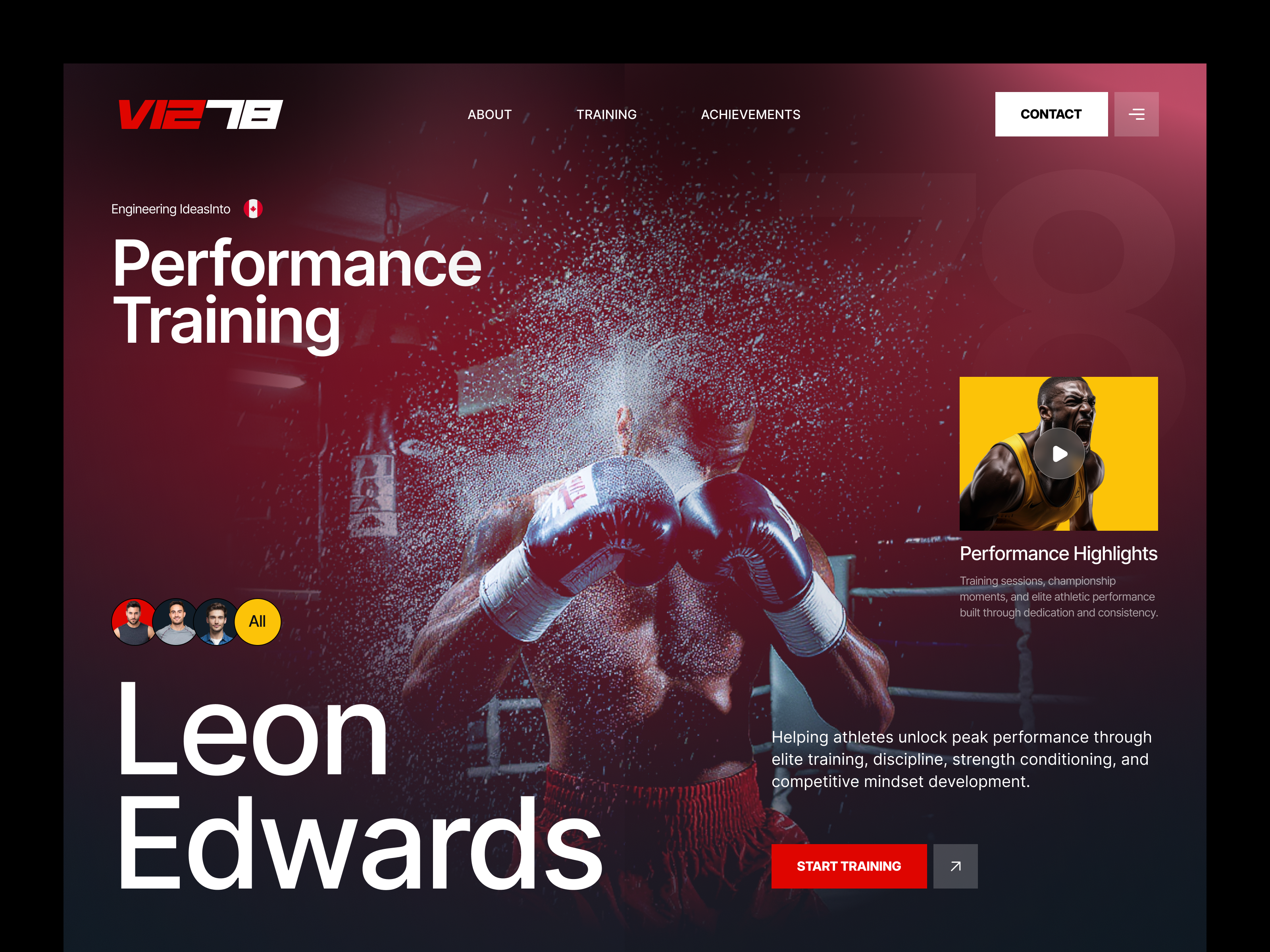 Boxing coach trainer website athlete boxing coach coach design graphic design hero landing page poster sports trainer trends ui web website