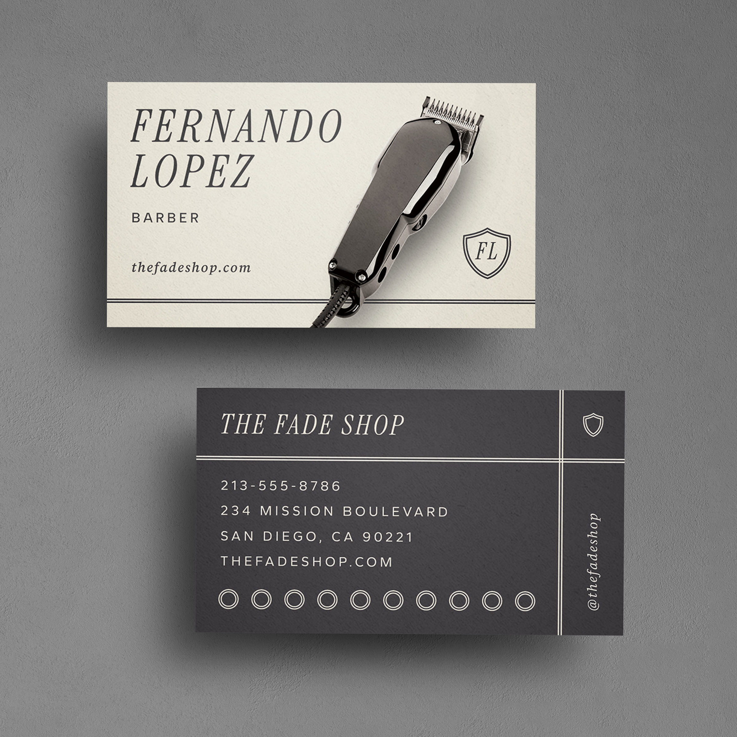 Barber's Clippers Loyalty Card barber business card clippers hair haircut identity salon shave traditional