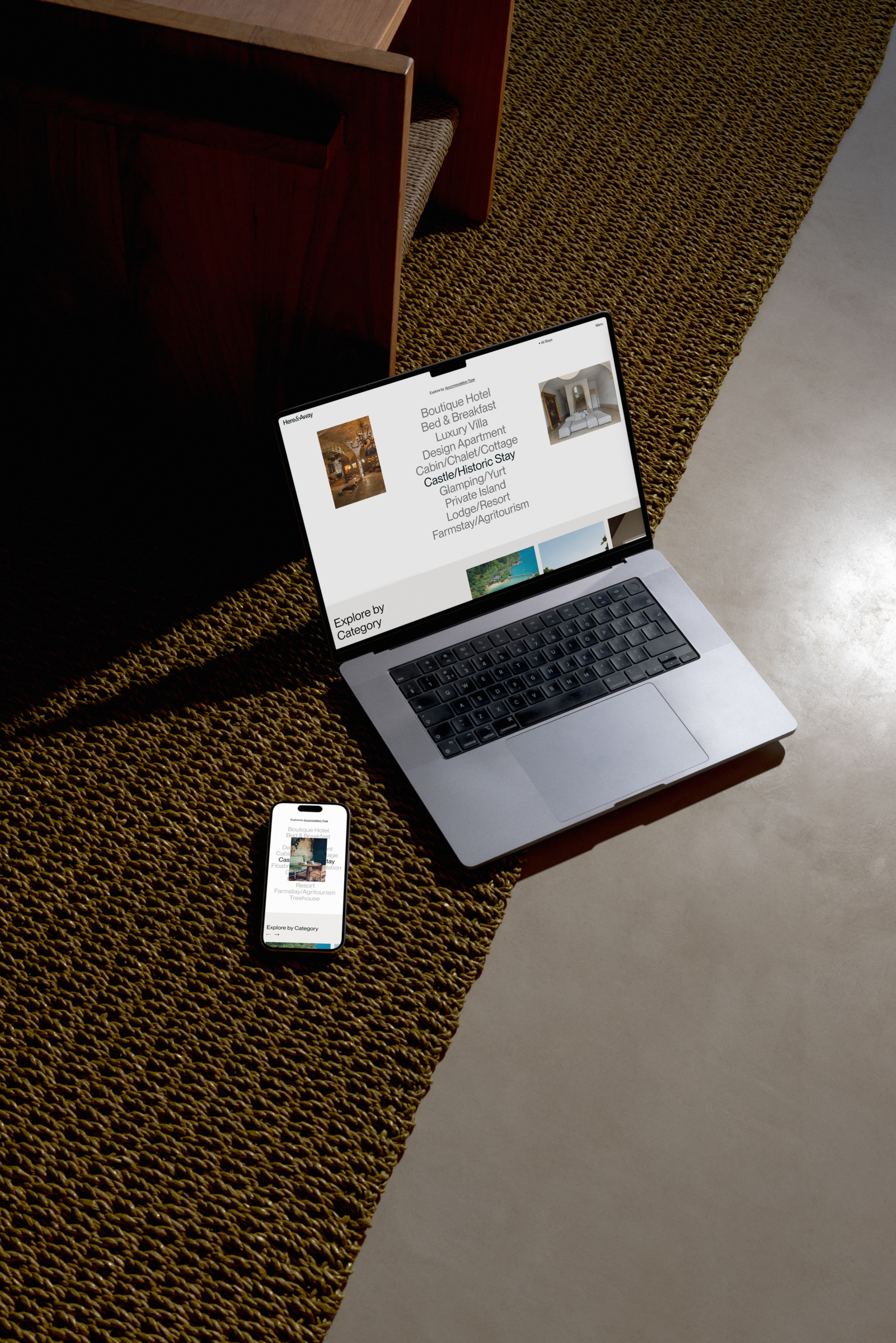 Here & Away Website hospitality website luxury maps minimal design travel website uiux web design web development