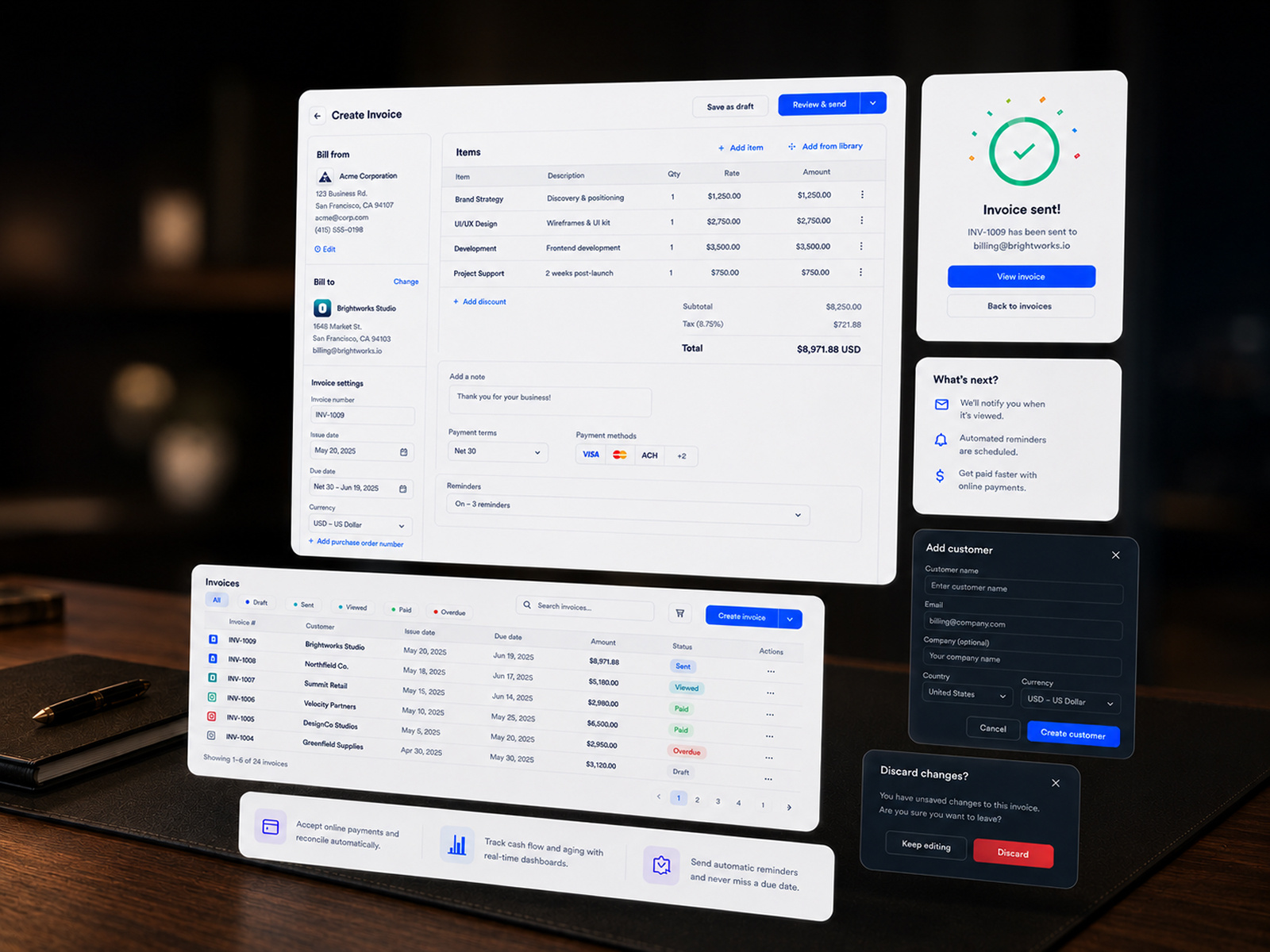 Example of Small Business Management Dashboard