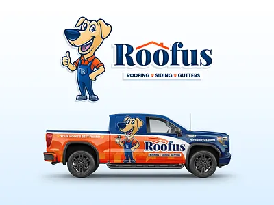 Roofus - Roofing brand dog home service home service branding illustration logo mascot roofing