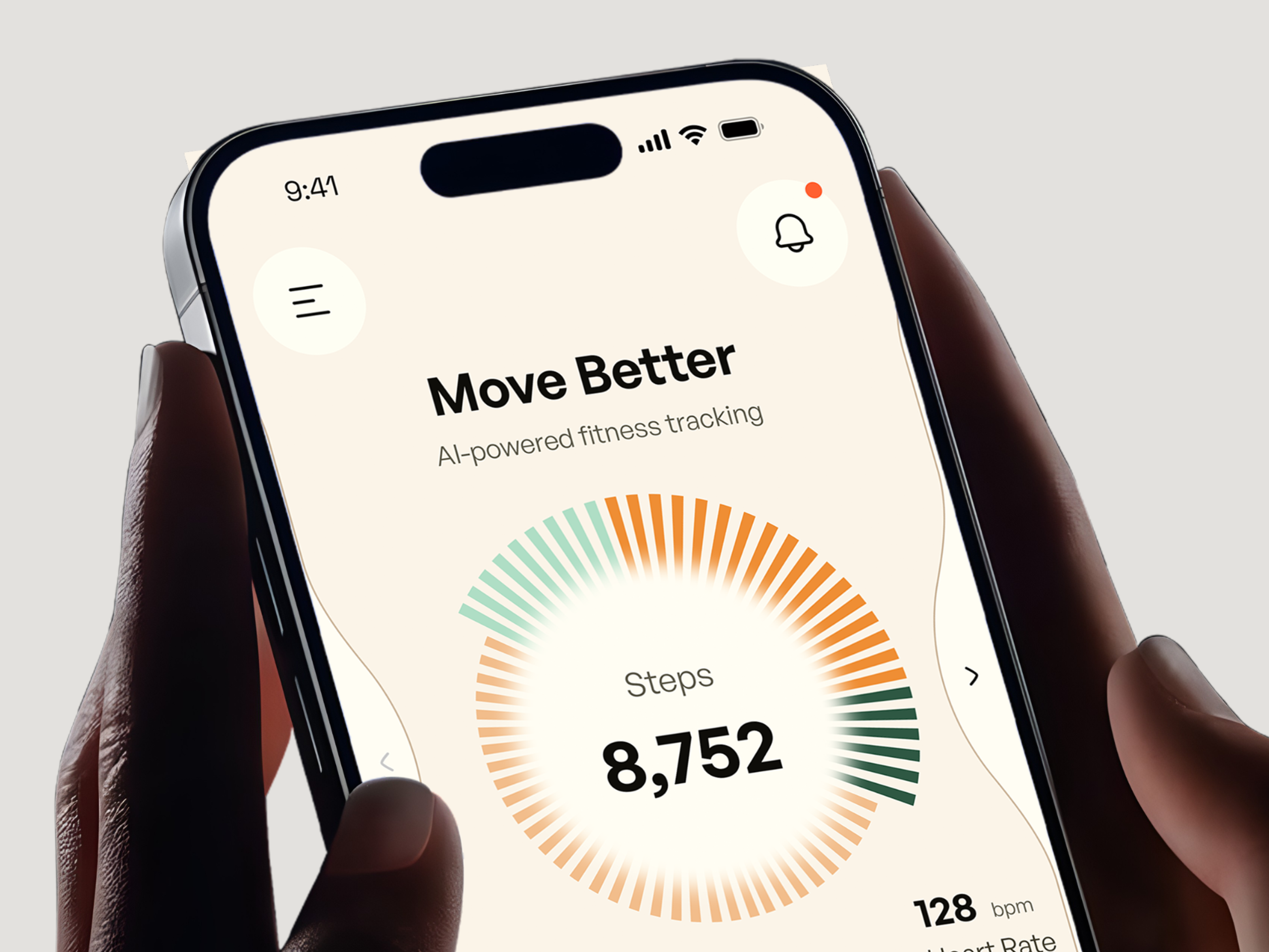 Wellness & Fitness Tracker Mobile App ai app app design design fitness goals fitness tracker health app health monitoring app health tech mobile mobile app mobile app design mobile ui product design saas design uiux user experience ux design web wellness mobile app