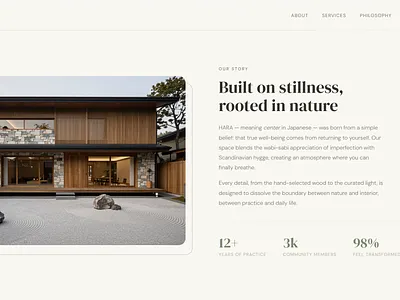 HARA — Find Your Center home page landing landing page landingpage web design web site webdesign website