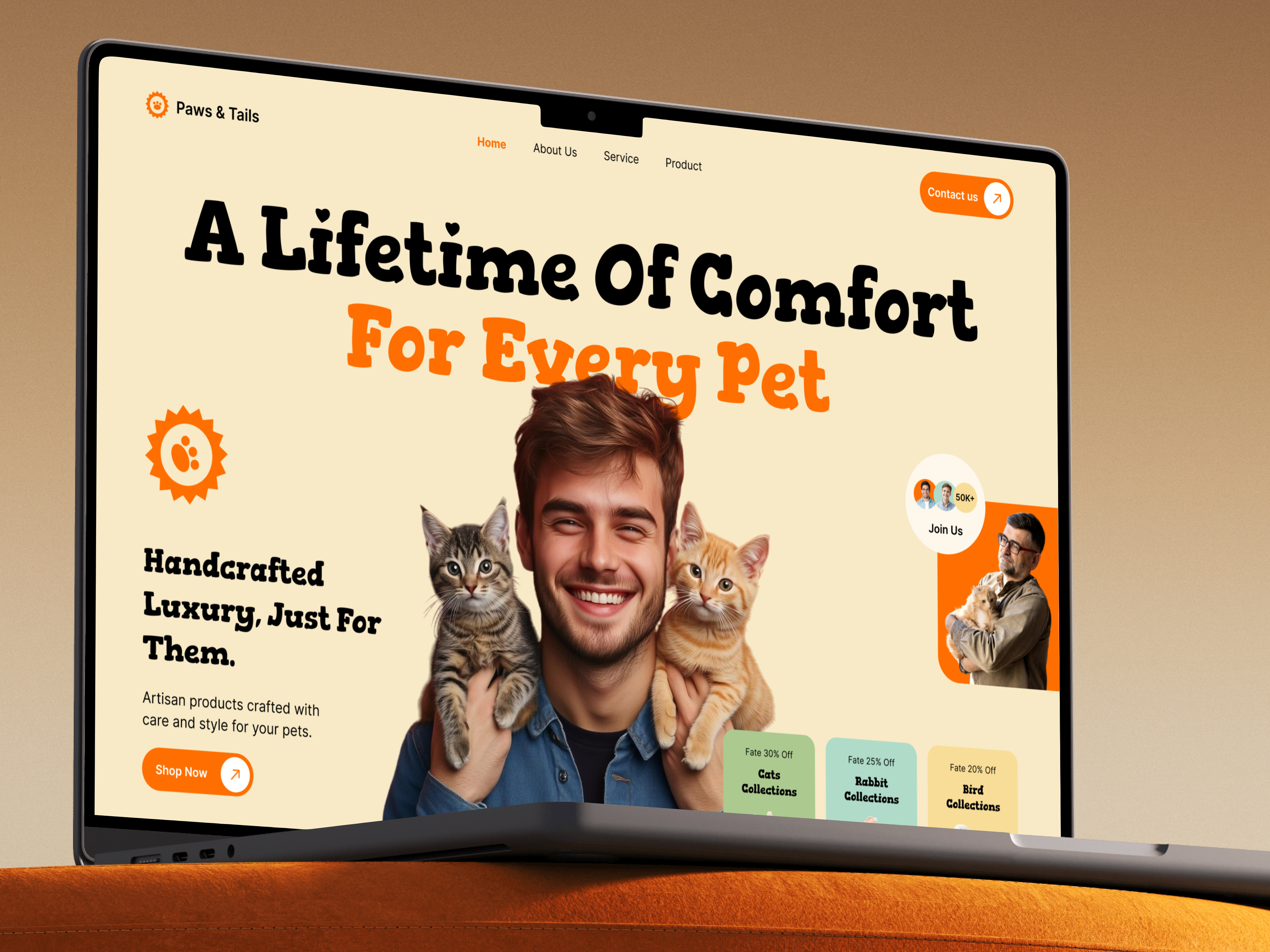 Paws & Tails - Pet Care Landing Page UI | Pet Website | Qudra animal animal app animal ui pet pet and animal pet app pet brand design pet care pet care hero section pet care landing page pet care website pet care website ui pet hero pet shop pet store ui pet ui pet website qudra