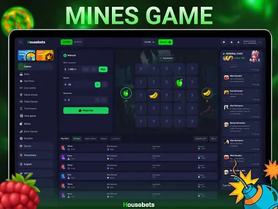 Mines Game Casino Dashboard UI Design betting app betting dashboard casino casino dashboard casino interface casino ui casino website crypto casino dashboard design gambling ui gambling website gaming experience illustration live casino mine sgame online casino roulette ui web design