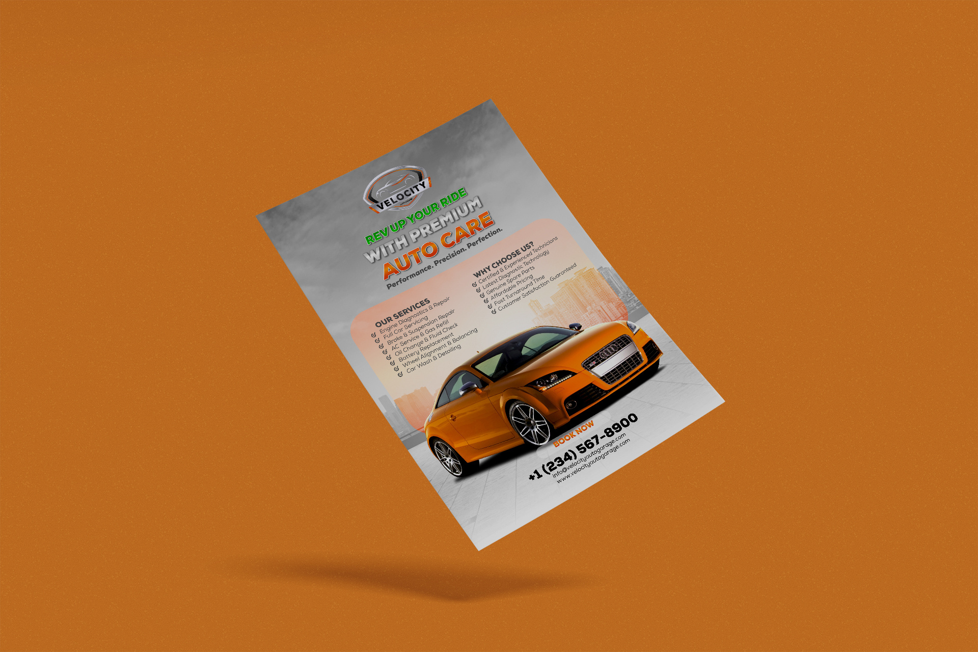 Velocity Auto Garage Flyer Design | Premium Auto Care & Vehicle autocare autogarage automotiveadvertising automotivebranding automotiveflyer automotiveposter brandingdesign carrepair carservice creativeflyer flyerdesign flyerinspiration garageflyer graphicdesign marketingdesign modernflyer printdesign promotionalflyer vehiclemaintenance workshopdesign