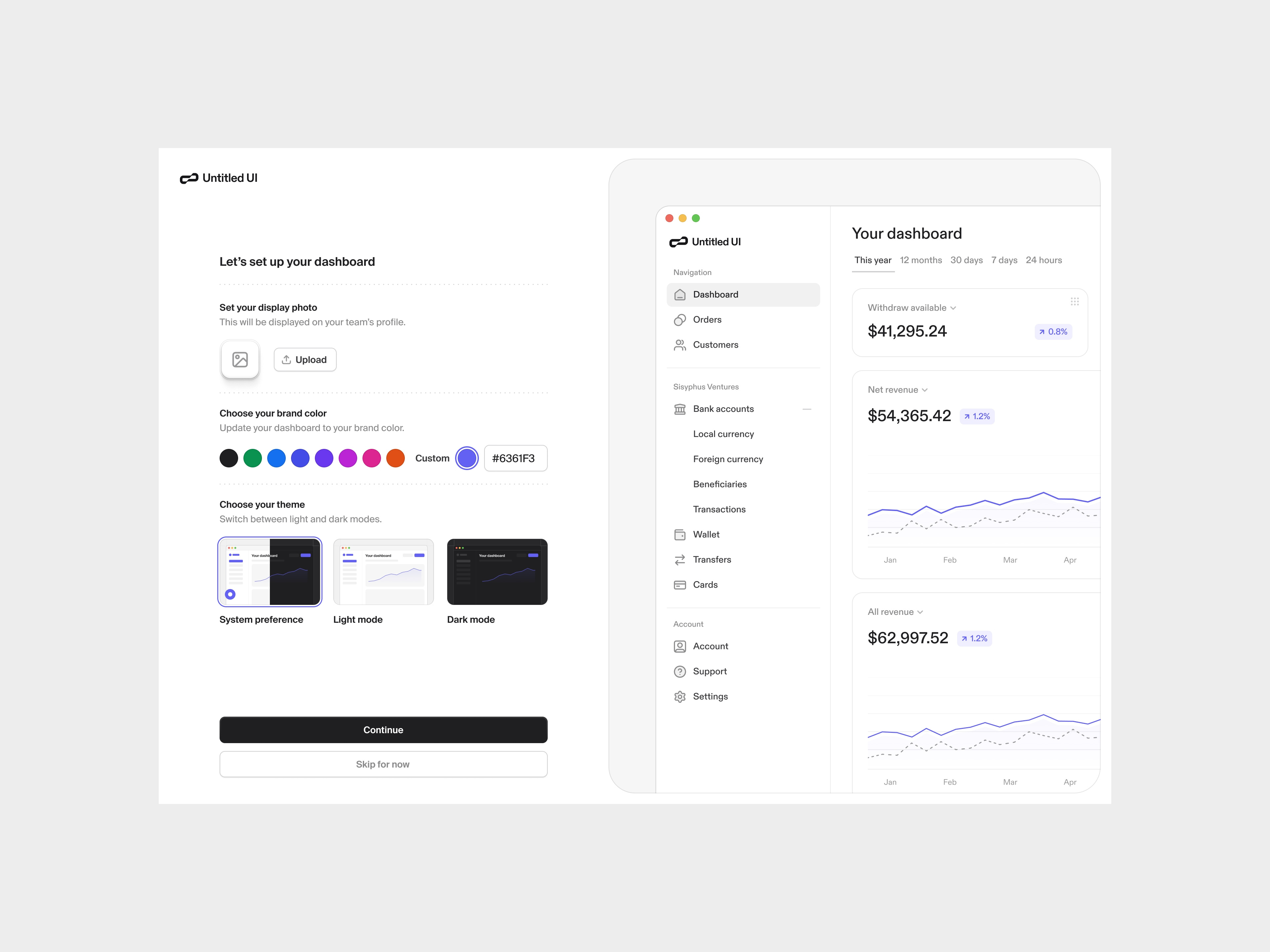 Let's set up your dashboard — Untitled UI