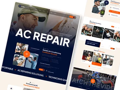 AC Repair website Template 3d agency animation branding business corporate creative design graphic design illustration logo motion graphics ui