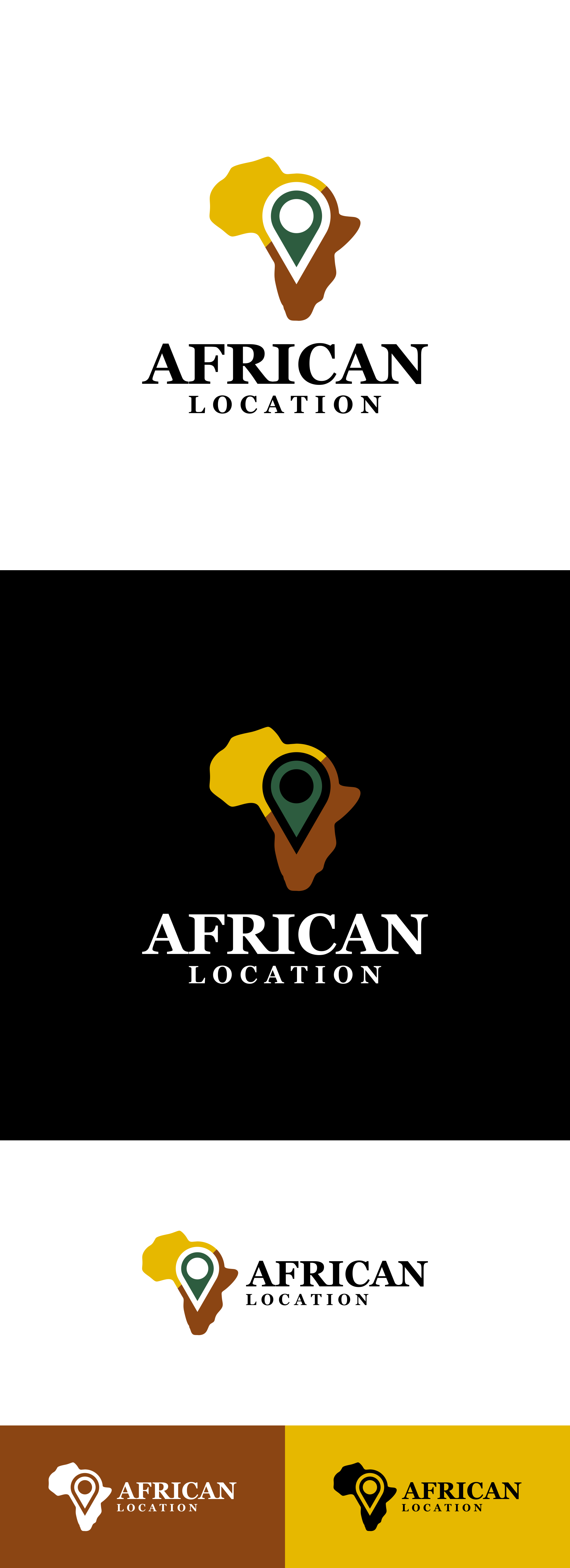 African Location africa logo maps minimalist pin