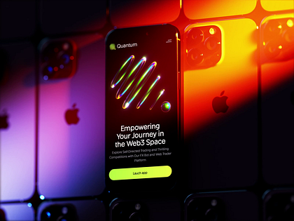 Quantum Mobile UX/UI Design — Fintech Website, 3D Animation