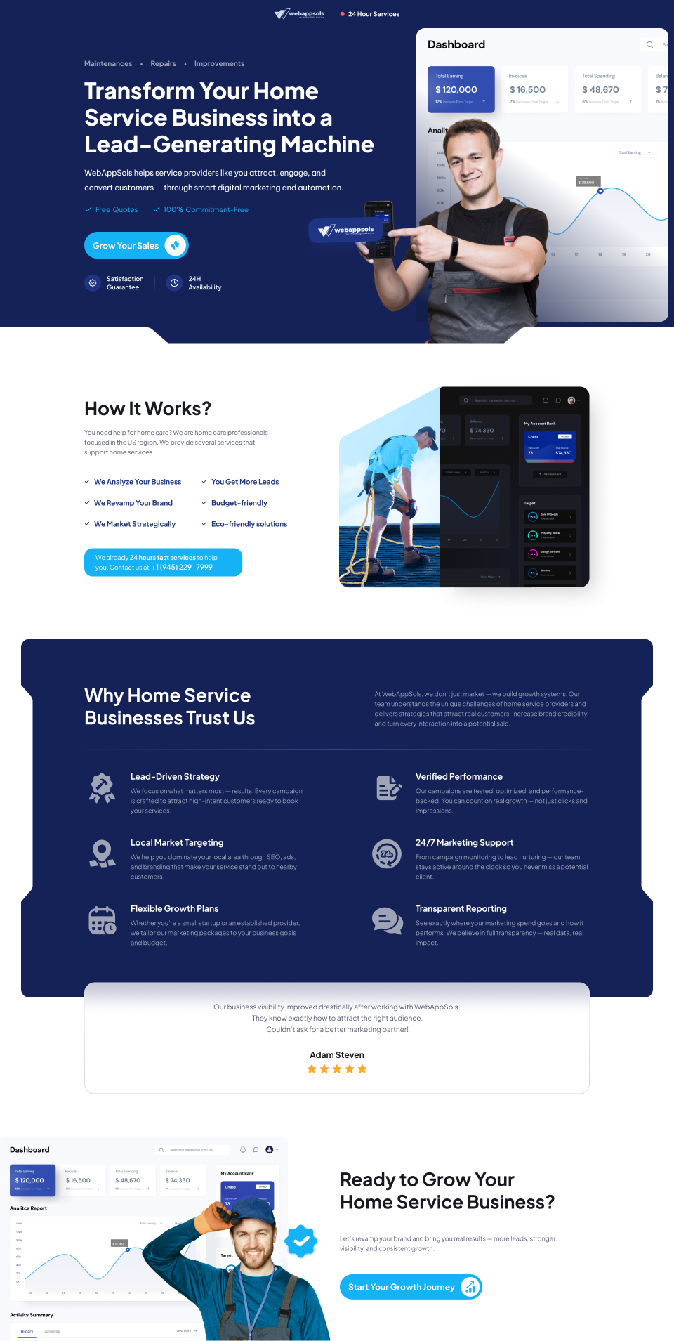 Home Service Lead Generation Landing Page business website clean design conversion focused conversion optimization digital marketing home services landing page design lead generation lead generation website marketing landing page modern ui responsive design saas landing page service business website ui ux design user experience user interface web design web development website redesign
