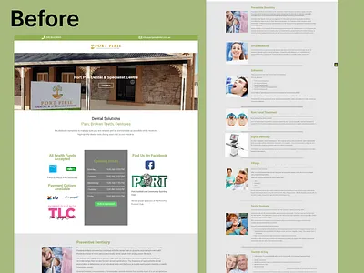 Port Pirie Dental Website Redesign | Before & After Dental Clini before and after ui clinic redesign conversion focused design dental ui dental website redesign healthcare website medical website modern healthcare design ui ux transformation web redesign