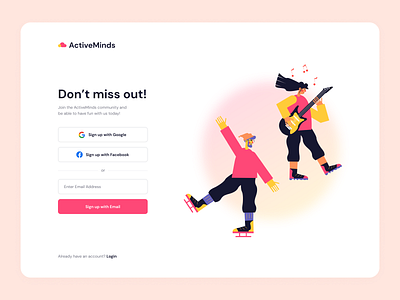 Sign Up Page clean colorful minimalist playful sign in page sign up page ui ux web design