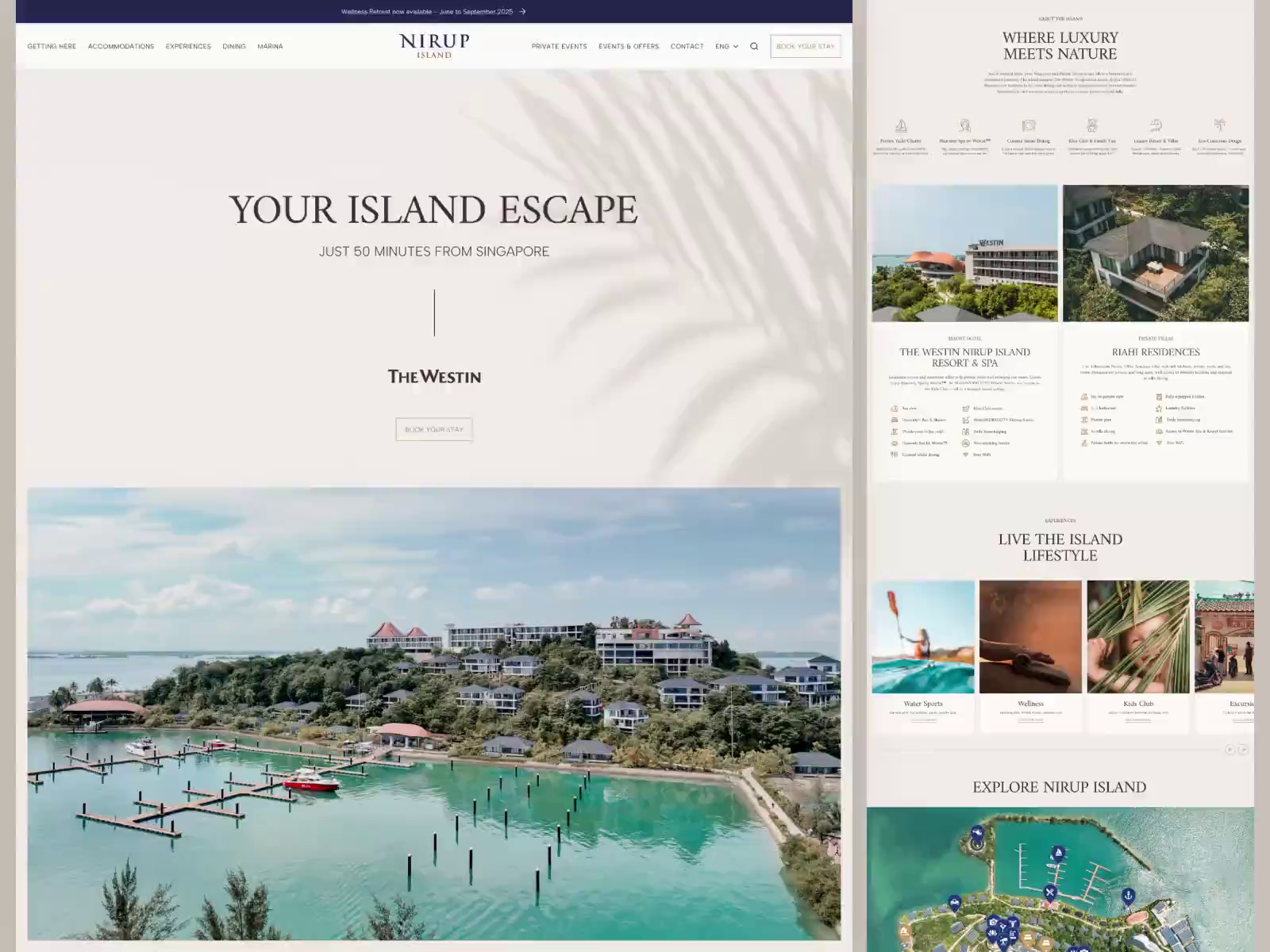 Private Island Resort Website Design| Luxury Hospitality UI UX