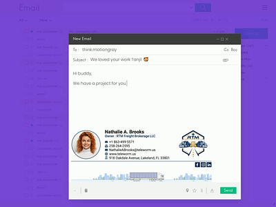Animated Email Signature 3d logo animation animated email signature animated gif animated mail animation branding signature email design gif gif animation html signature logo animation mail signature mail signature design marketing design motion graphics outlook signature truck animation truck delivery animation truck logo animation truck on road