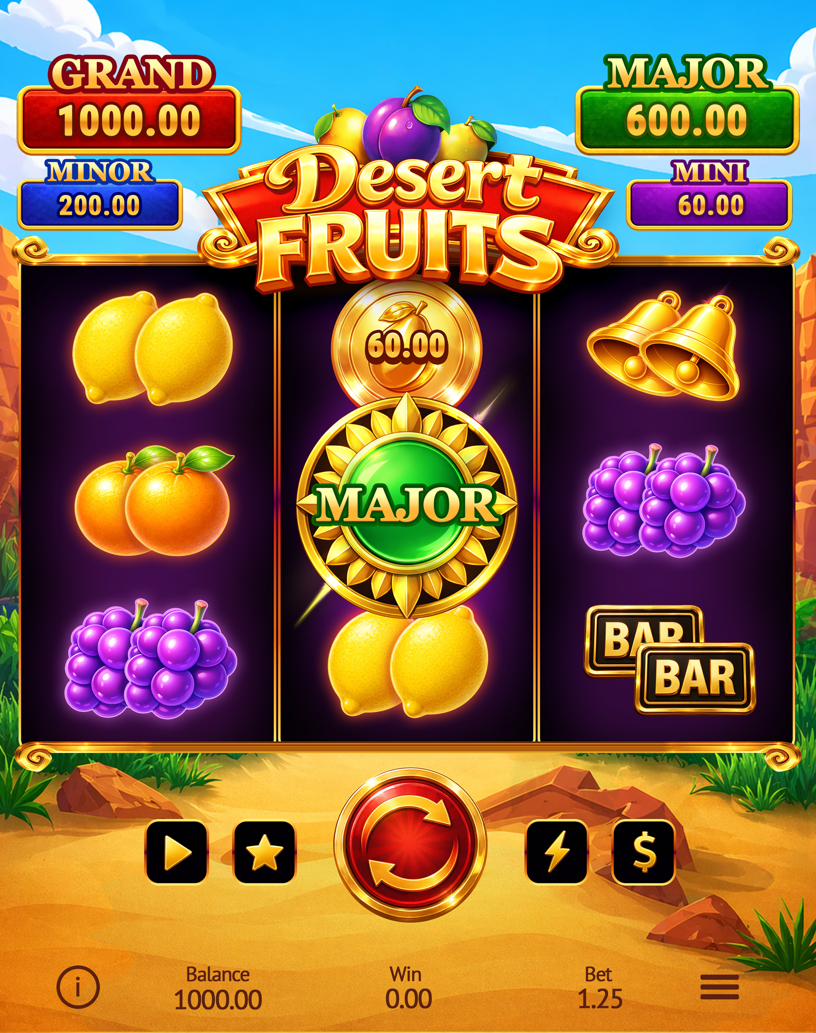 Slot in Desert 2d 2d art 2dslot blender casino igaming logo slot slotmashine ui uiartist