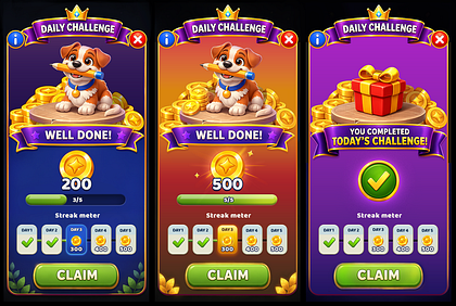 Daily challenge game ui for match3