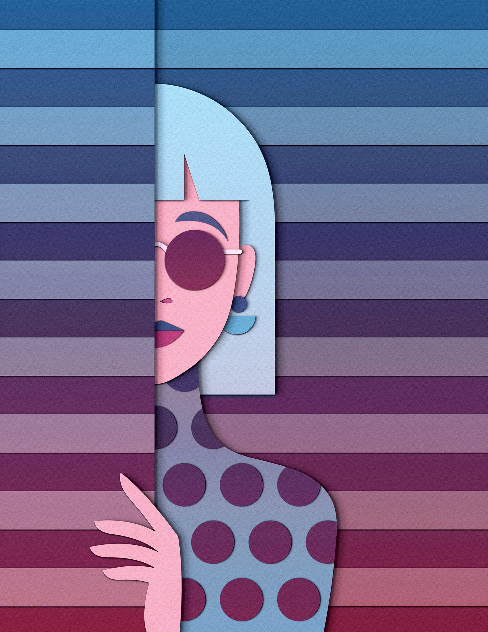 Layers - Blending In adhd audhd autism book cover camouflage design editorial emotions hidden hiding illustration masking mental health neurodivergent neurodiversity paper craft papercut people psychology woman