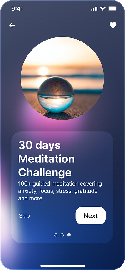 Meditation App Glassmorphism glassmorphism ui