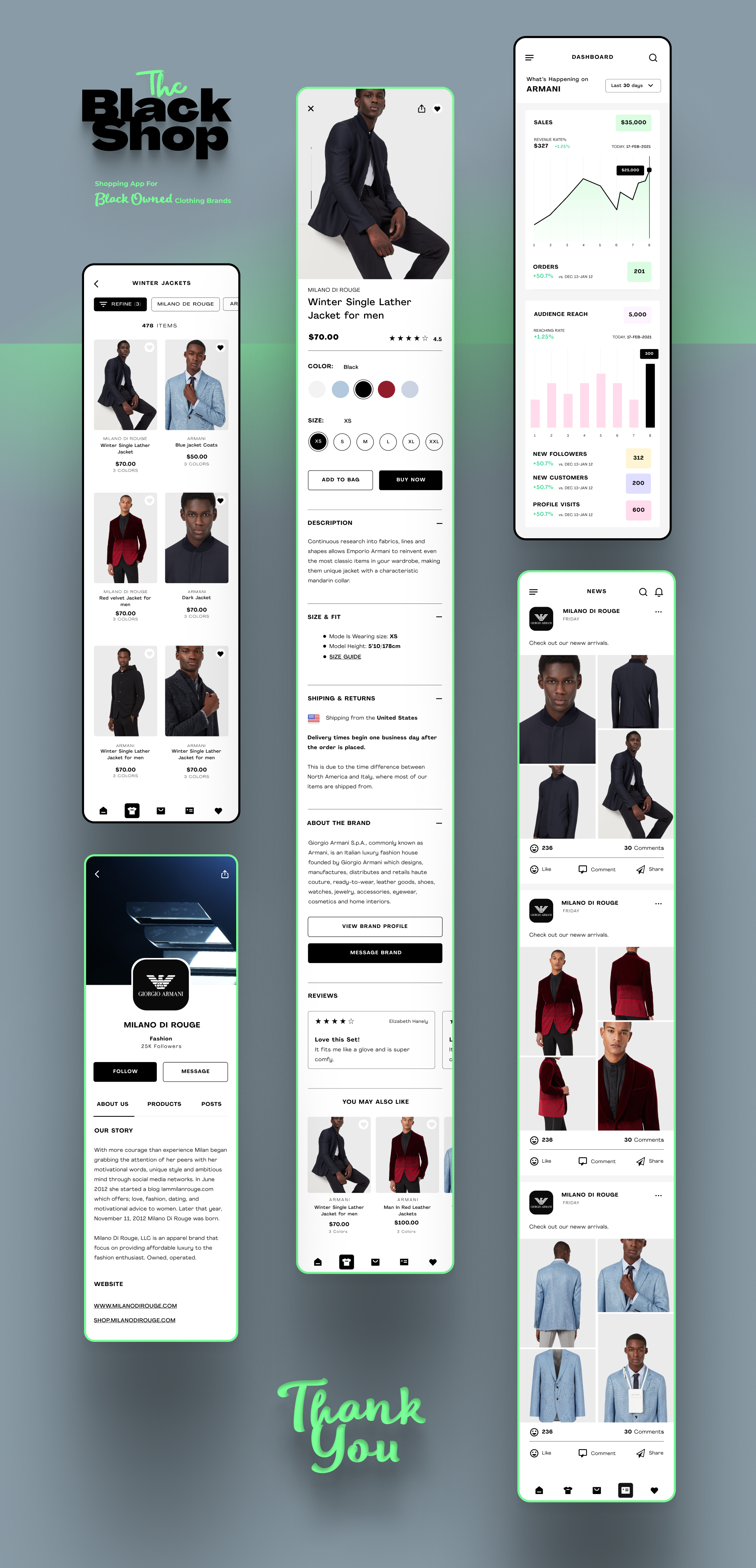 The Black Shop - Mobile App for an E-commerce store. e commerce interaction mobile app online store shop ui