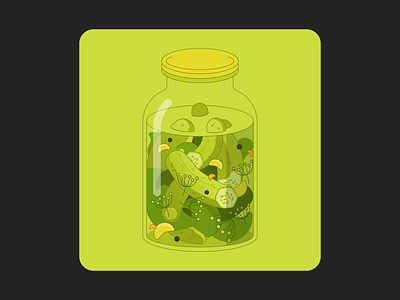 Сucumbers Illustration | Vegetables illustration | Pickles creative flavoring food fresh glass green illustration inspire light green color marinate perfect pixel pickle pot products still life vector illustration vegetables vegetarian web illustration сucumbers