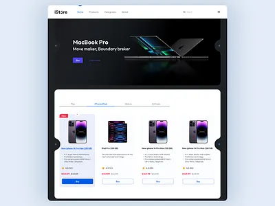 iStore- Landing Page Design app apple clean creative creative design e commerce figma istore landign page ui uiux web design webdesign website design