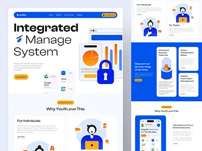 Integrated Management System Website homepage landing page saas ui web website website design