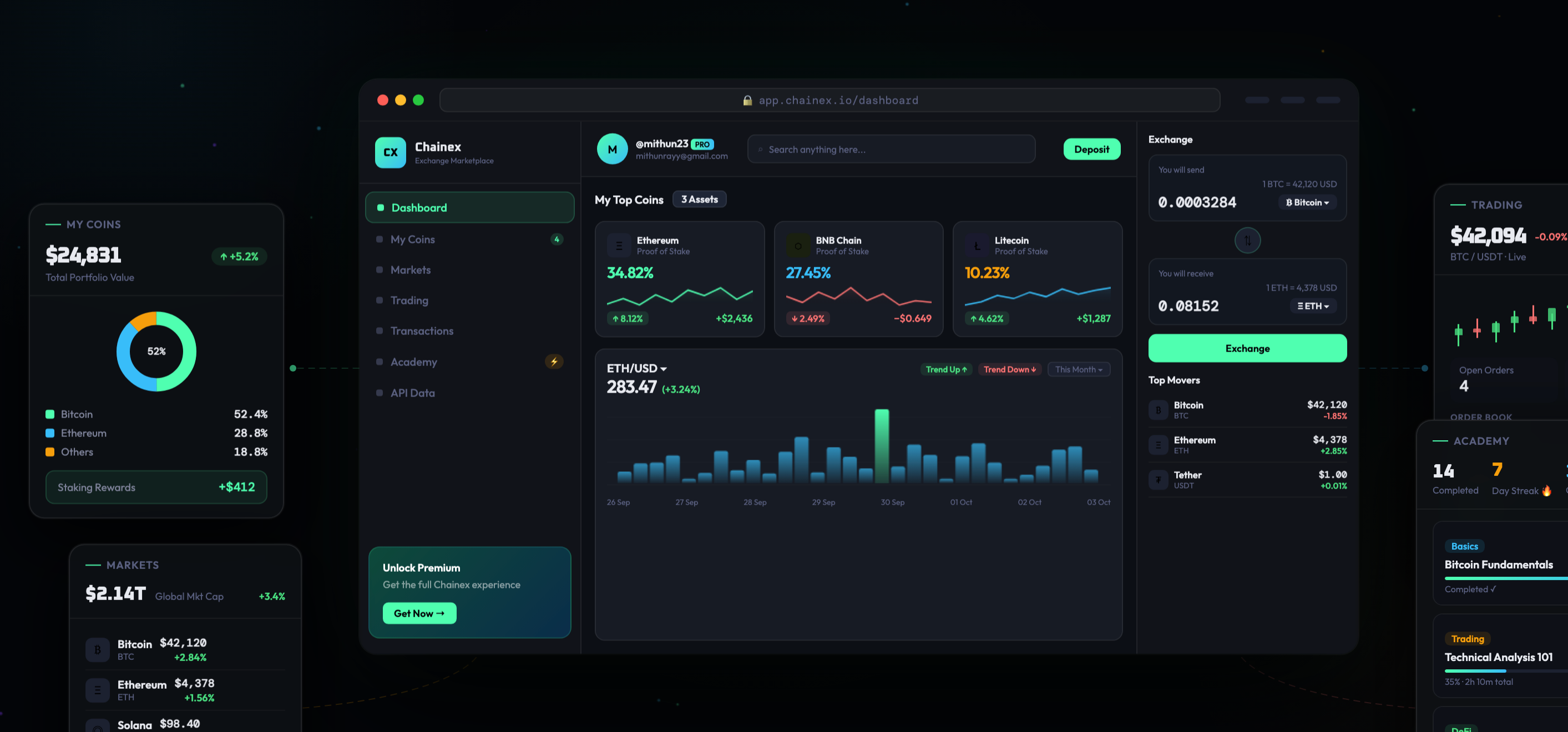 Next-Gen Cryptocurrency UI/UX Design animation btc cryptocurrency dashboard design digital currency eth interaction design ui ui design ux design wallet app webapp