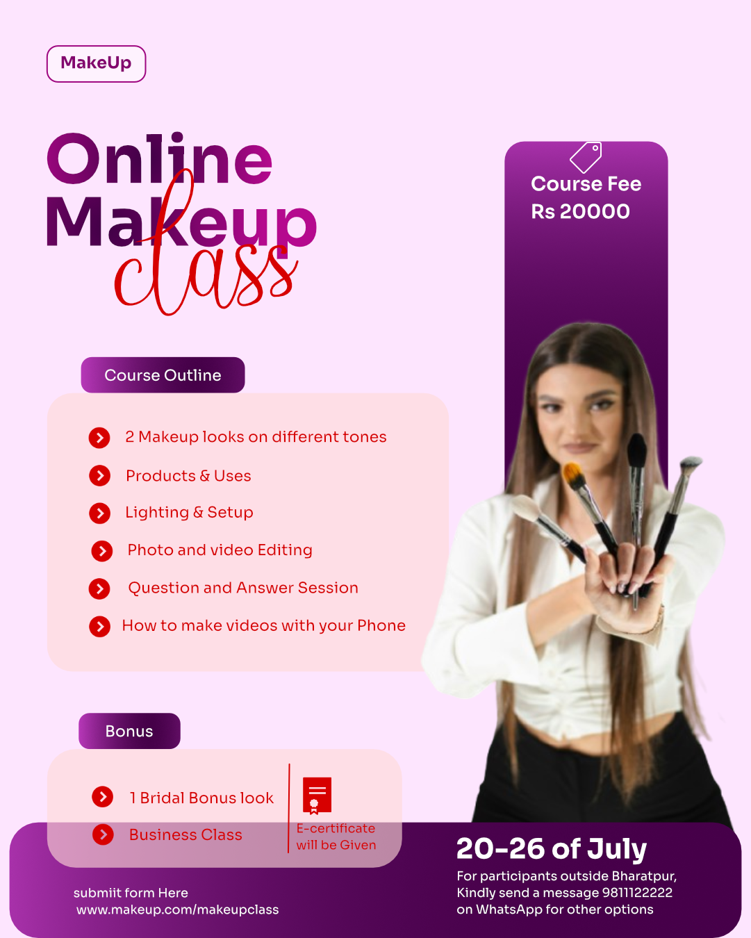 Social Media Post Design for Makeup Studio graphic design ui