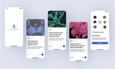 Health In-check Onboarding app casetudy design health app onboarding ui ui design