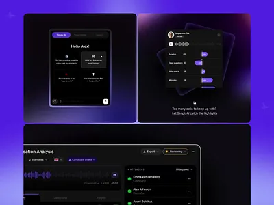 AI Recruiting Dashboard & SaaS Website | Simply AI ai animation b2b saas branding dashboard ai dashboard ui design hiring hr dashboard landing page motion graphics product design recruiting saas ui ui design ux design web app website design