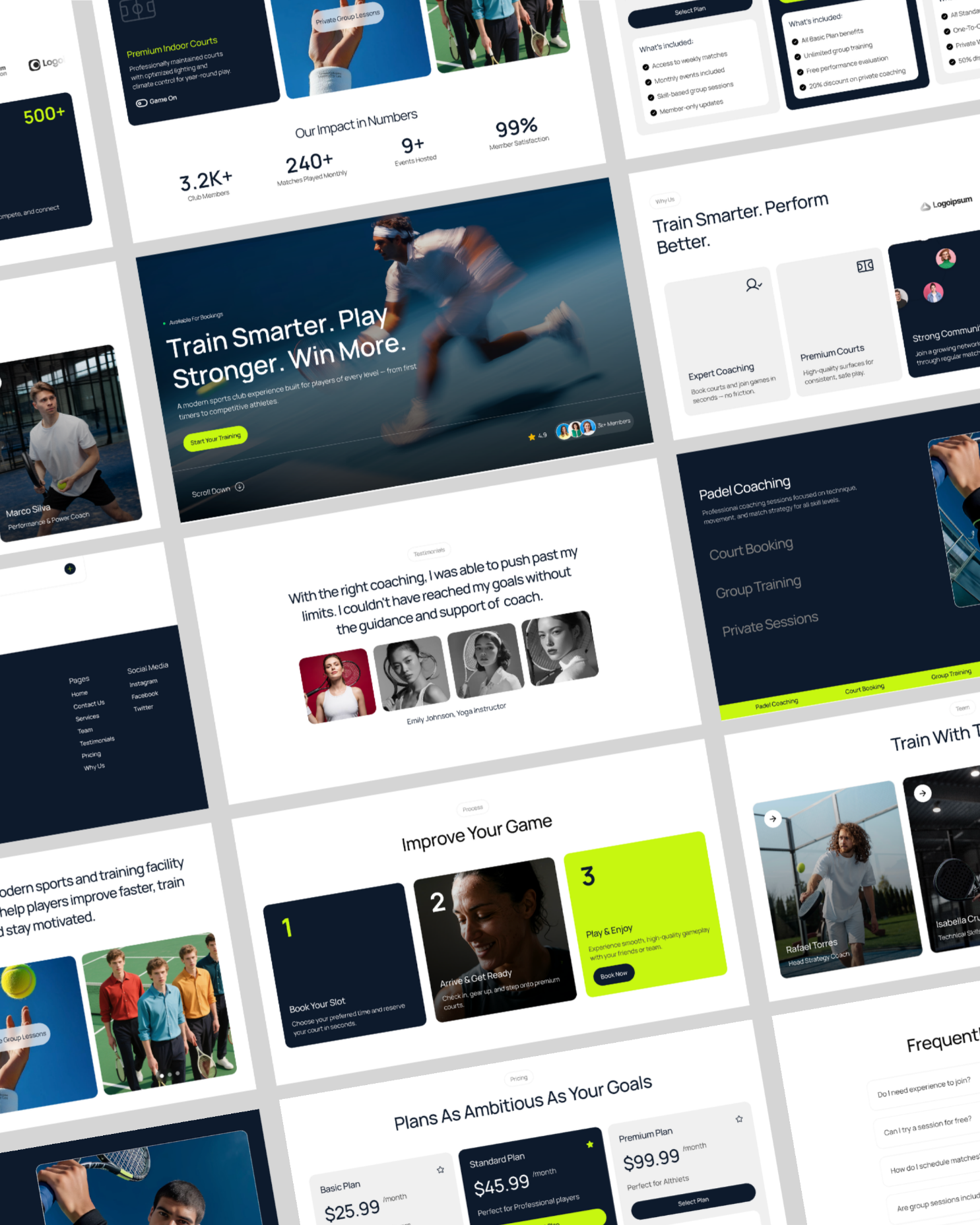 Padelo - Sports Website figma framer website graphics design landing page padel padel sports page presentation presentation design sports sports framer sports landing page sports website template ui uiux