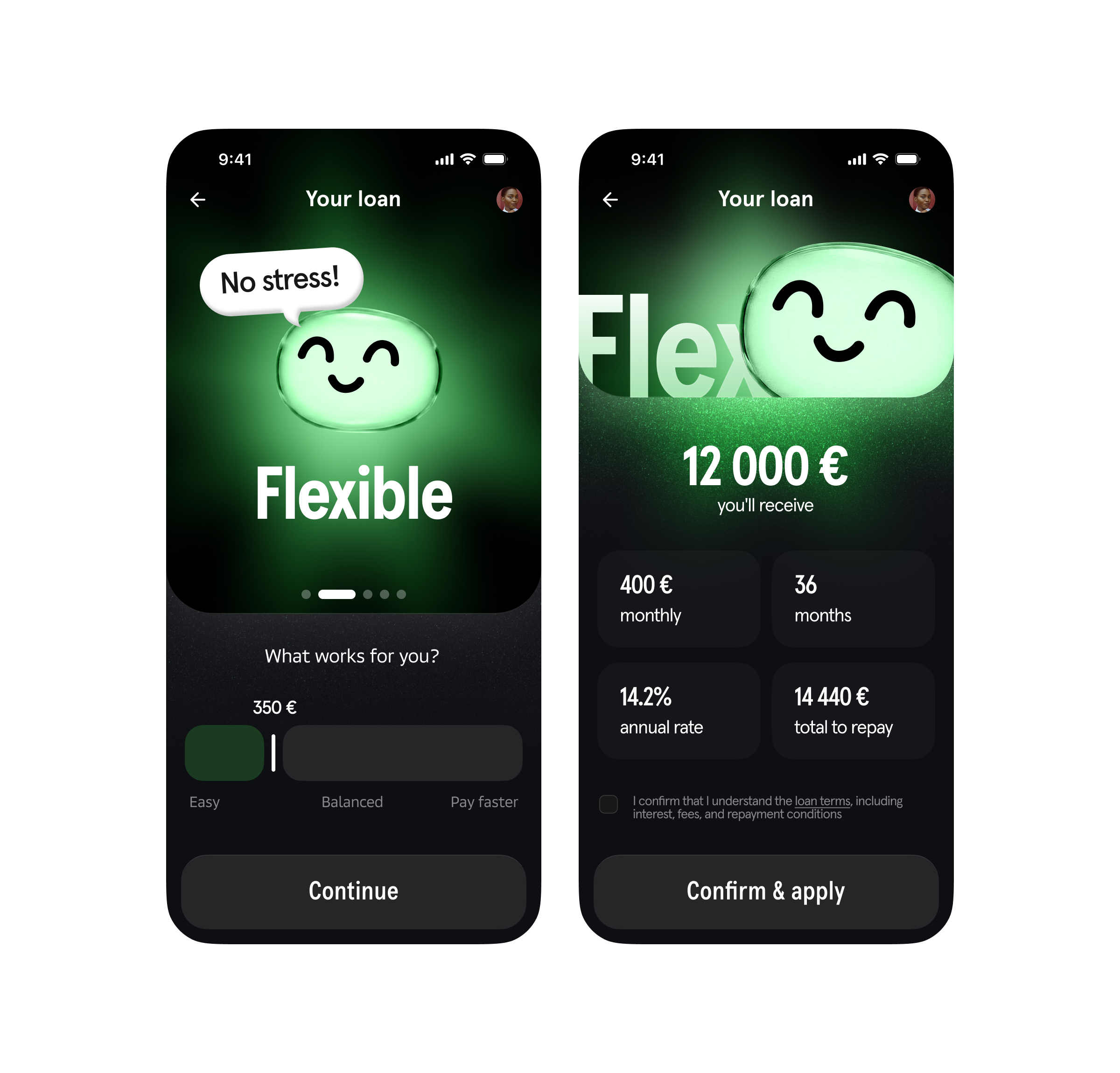 Credit Flow Concept fintech glassmorphism mobileapp neobank ui ux