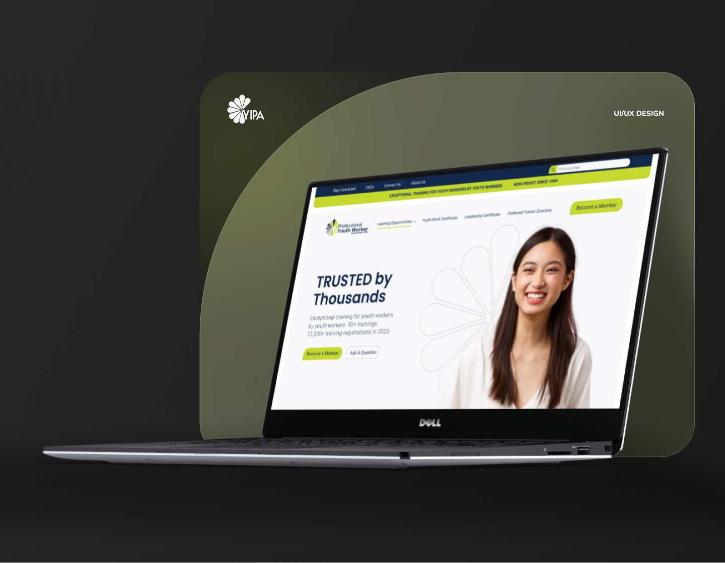 YIPA Website Redesign | Modern UI/UX for Youth Training Platform case study dashboard ui figma design landing page design mobile responsive modern website nonprofit website portfolio project product design responsive web design ui design ui ux design user experience user interface ux design visual design web application design web design website redesign