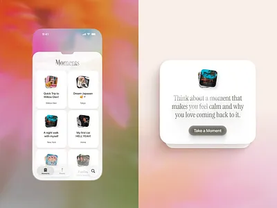Inkwell - Moments app branding clean design graphic design illustration inkwell logo minimal mobile moments ui ux