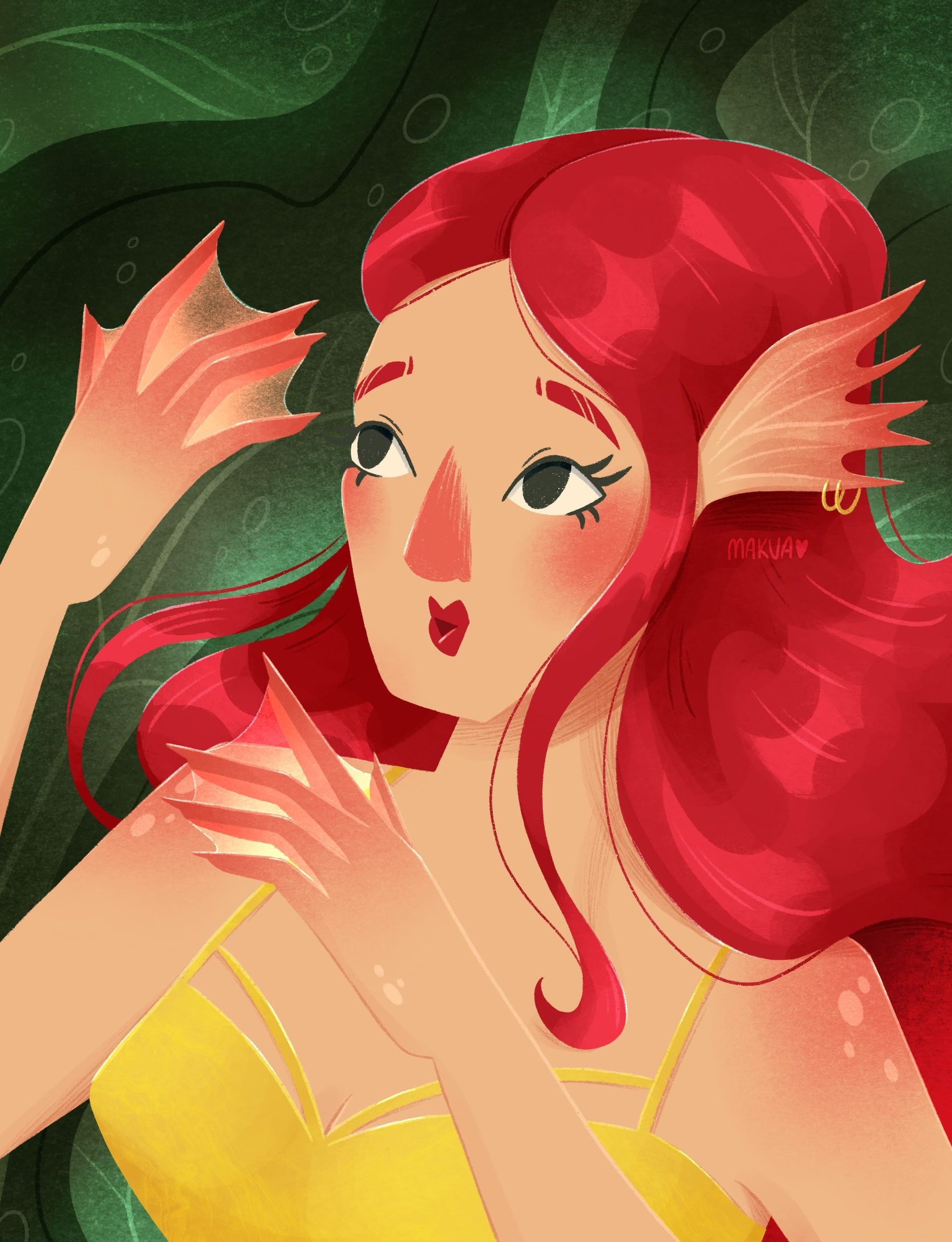 Am I a MERMAID?👀 book cover book illustration cartoon character character character design childrens illustration design girl illustration illustration lettering