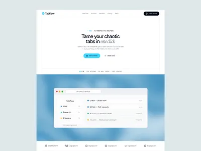 Tabflow. ai extension framer google extensions grouping landing page saas saas template web web design webflow website