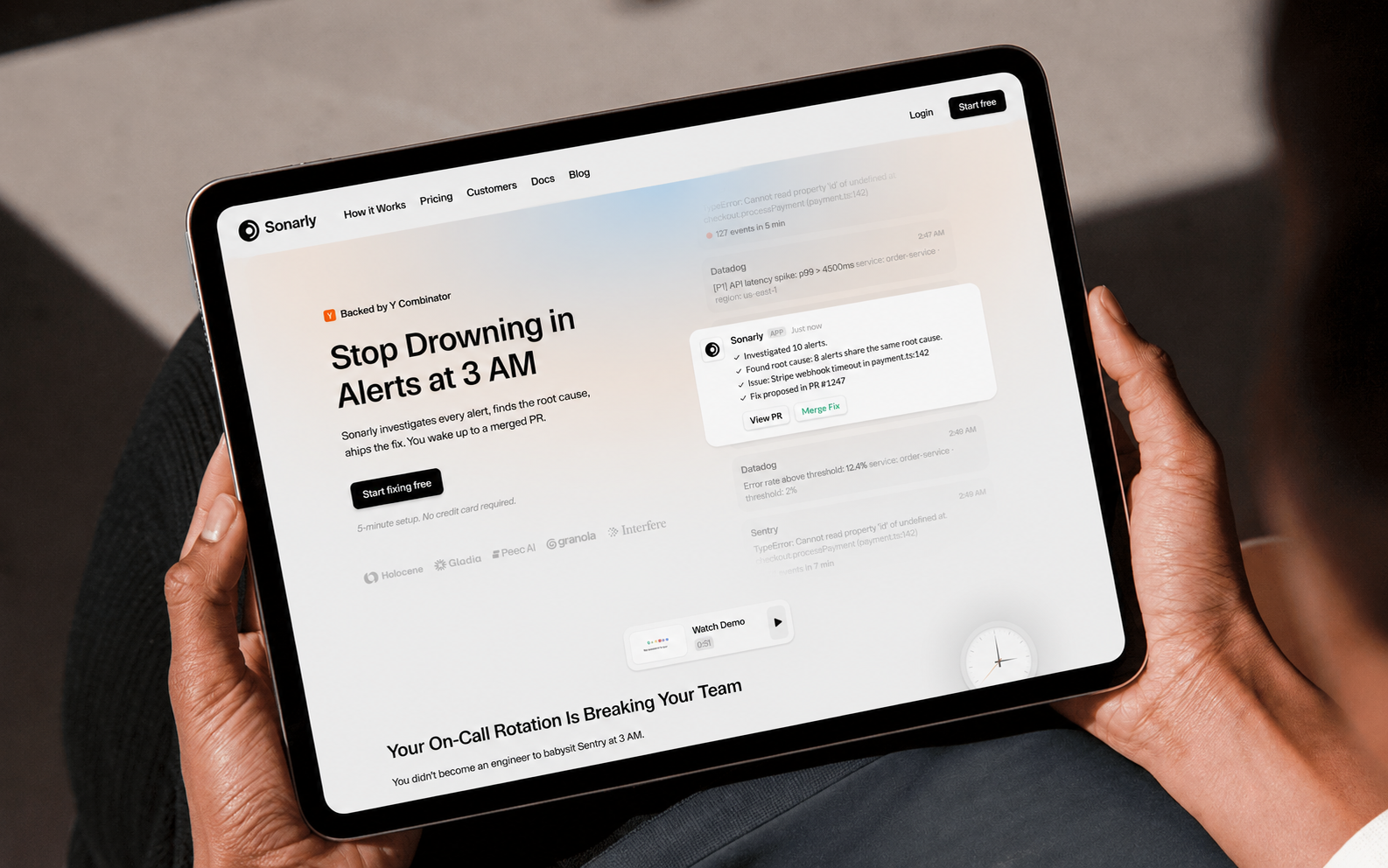 Sonarly Landing Page - Prototype ai ai landing page ai website landing page ui uidesign uidesigner uiux uiuxdesign userinterface website