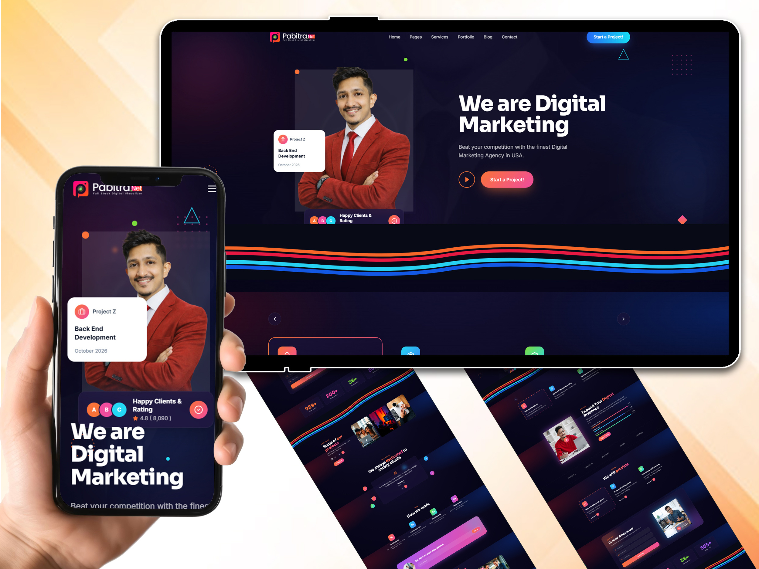 Pabitra.Net — Creative Digital Marketing Agency Landing Page landing design landing page ui web design web development