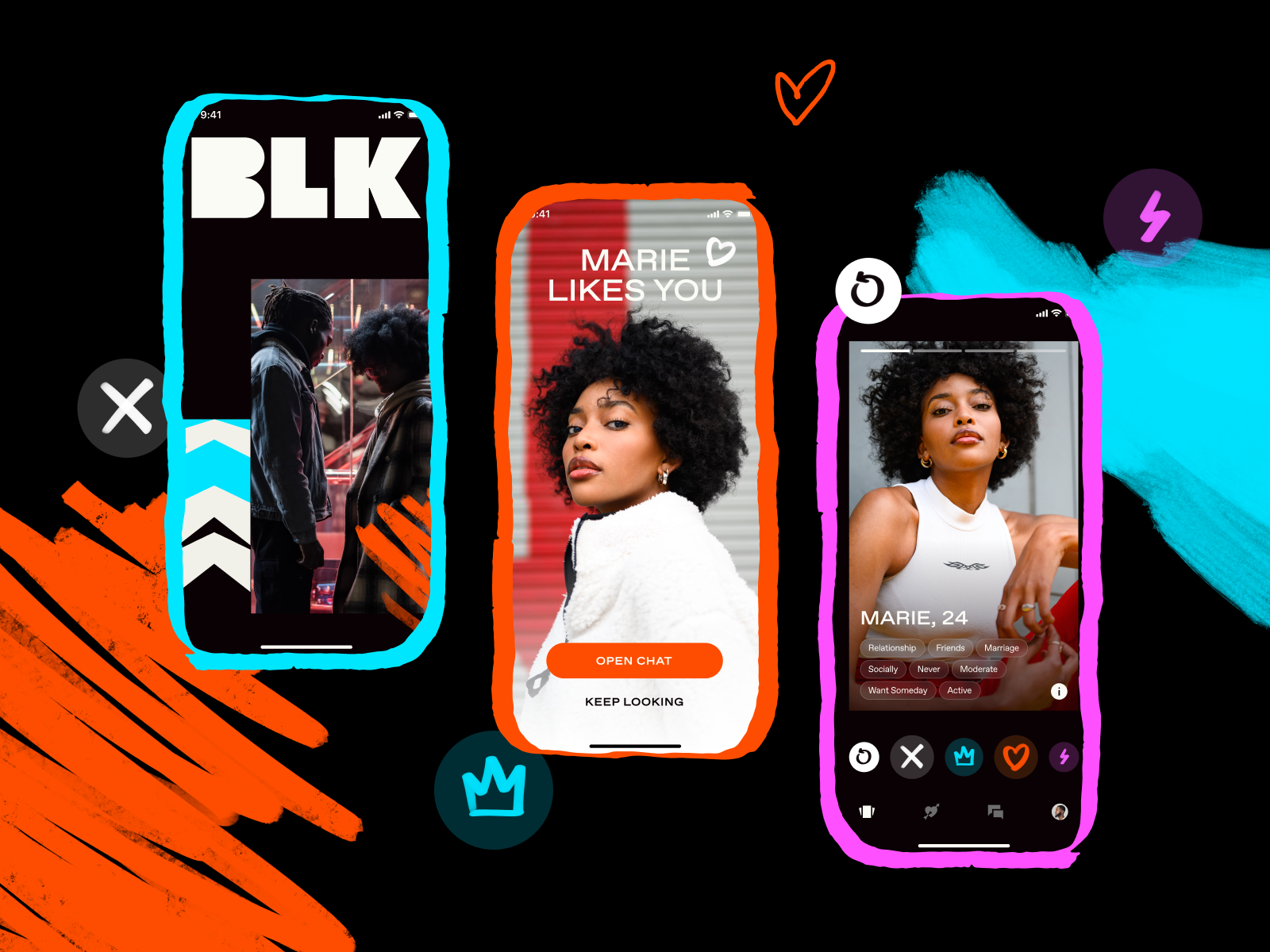 Branding for dating app BLK 3d app brand branding design graphic design identity ios logo mobile ui ux