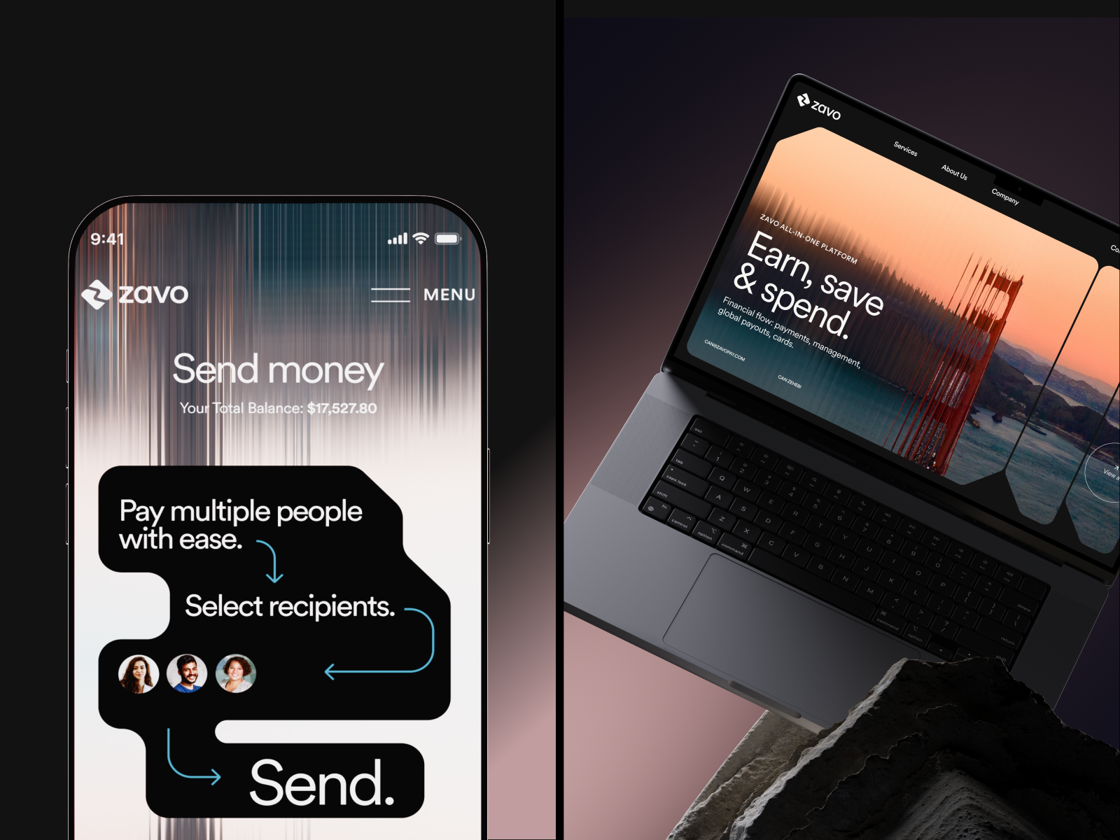 Branding & UX/UI for a fintech startup Zavopay 3d bank banking banks brand branding fintech graphic design identity logo neobank ui