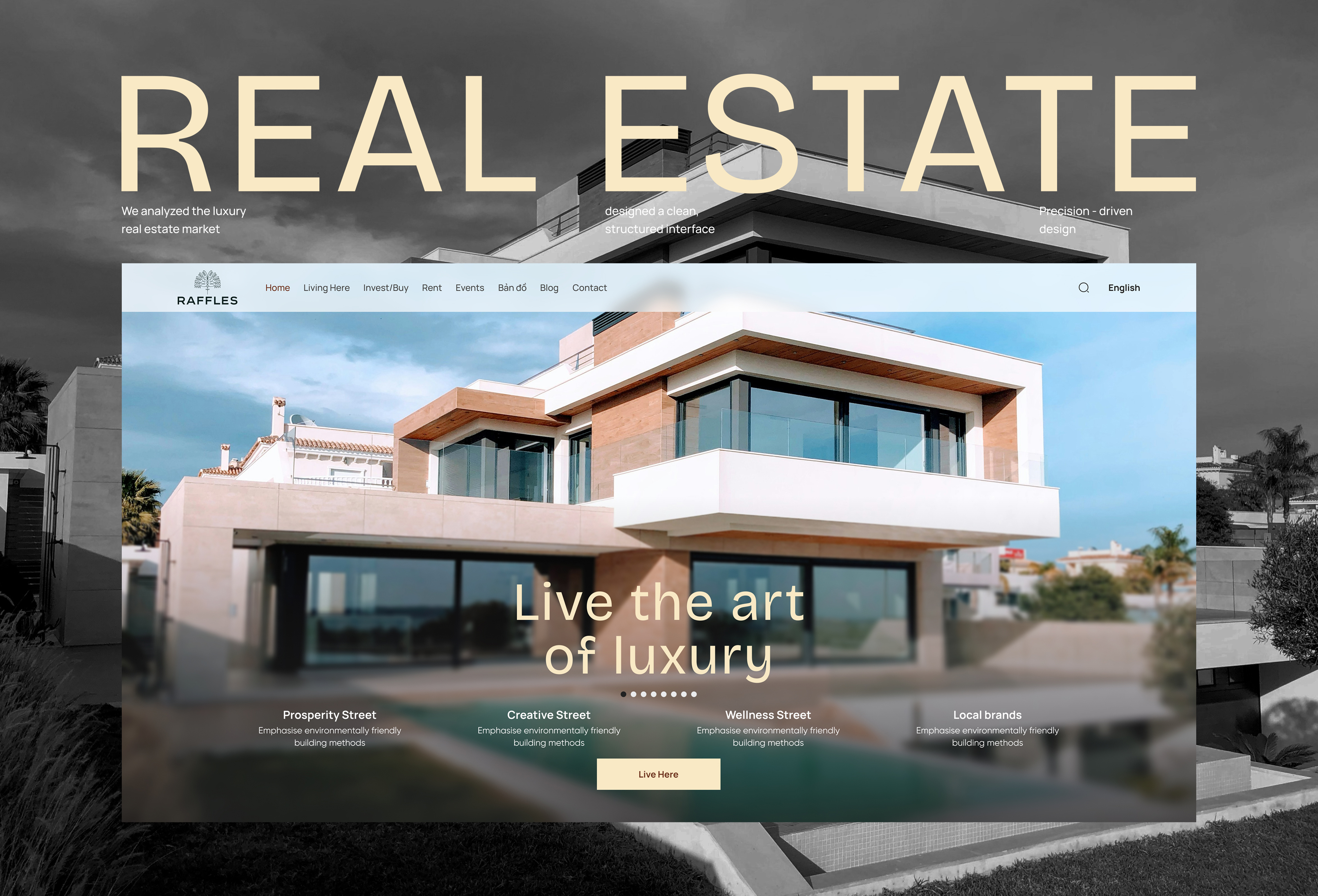 Luxury Real Estate Website UI Design | Raffles